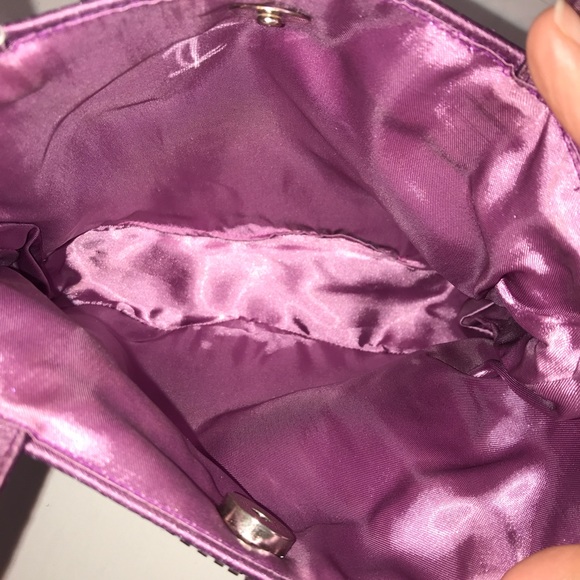 Amethyst Purple Iridescent Shimmery Beaded Handbag - Picture 9 of 9